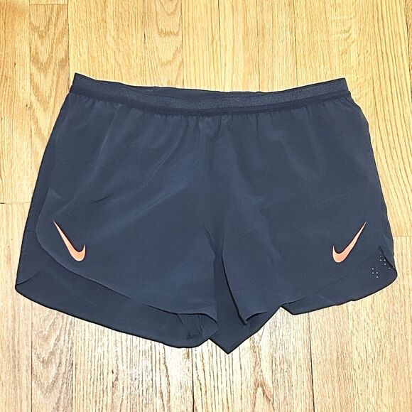Nike AeroSwift 4" Brief-Lined Men's Size L 4" Obsidian Crimson Running Shorts - Picture 2 of 7